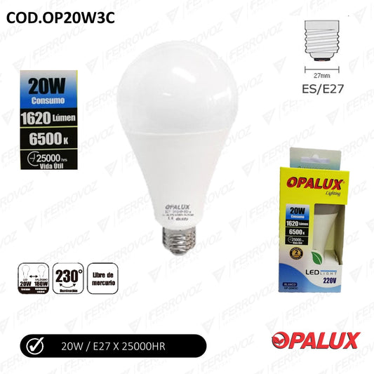 FOCO LED 20W LUZ DIA " OPALUX