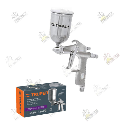 PISTOLA RETOQUE GRAVEDAD VASO ALUMINIO  0.5 mm "TRUPER"