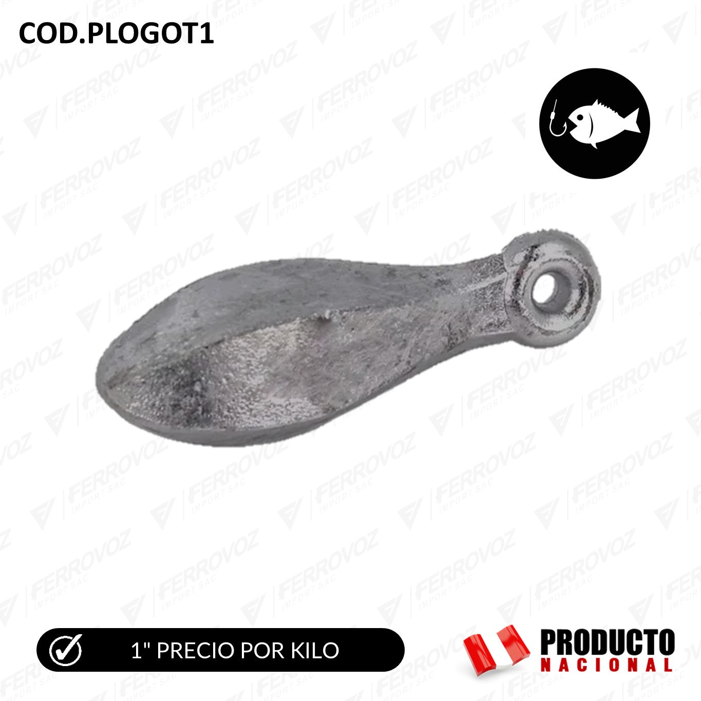 PLOMO PESCAR GOTITA 1´´ (X PIEZA) ¨NACIONAL¨