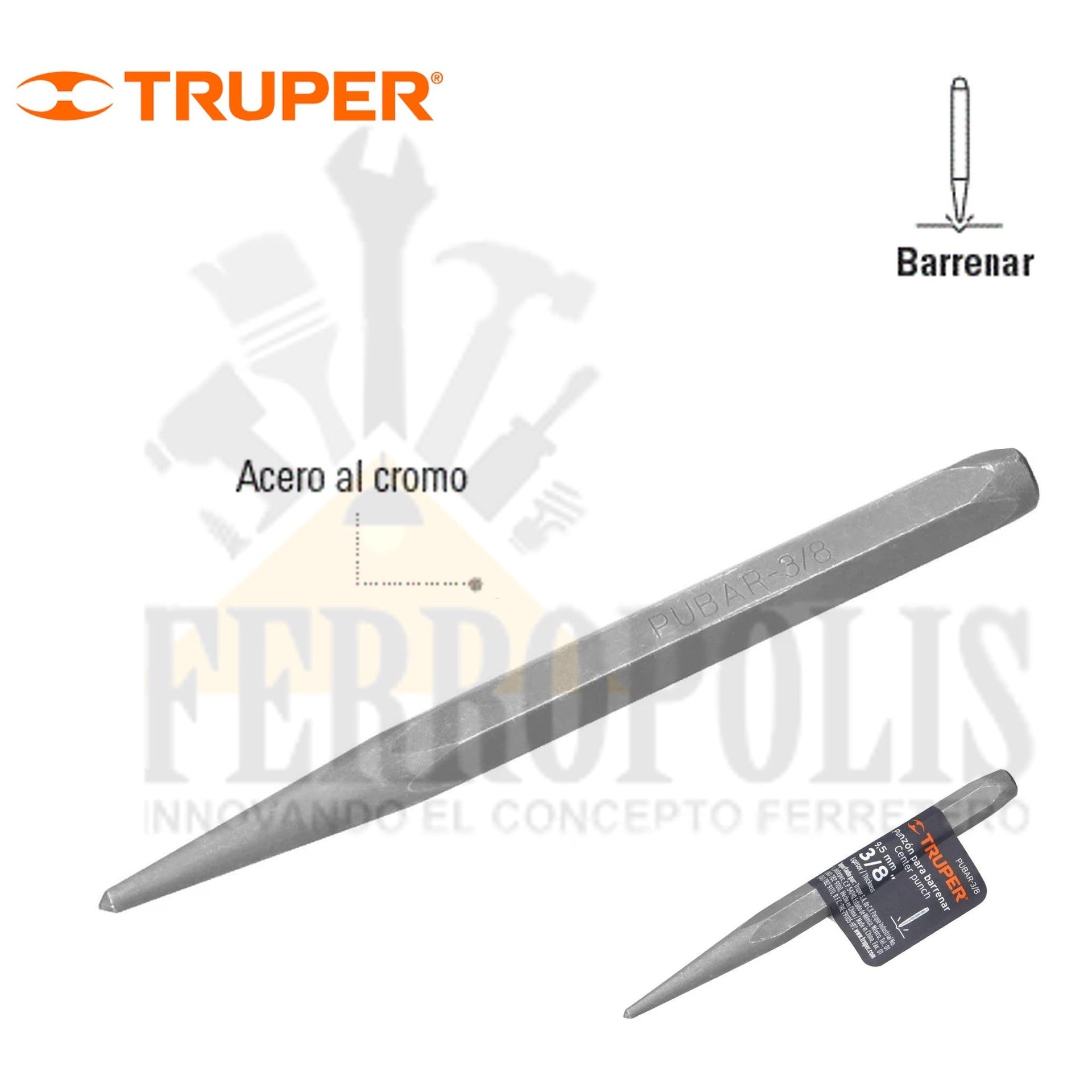 PUNZÓN BARRENAR 3/8