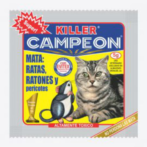 VENENO RATICIDA KILLER 5 gr. "CAMPEON"