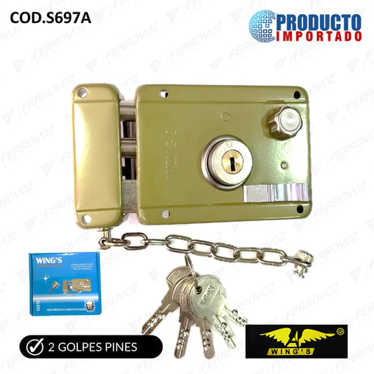 CHAPA EXTERIOR 2 GOLPES PINES "WINGS"