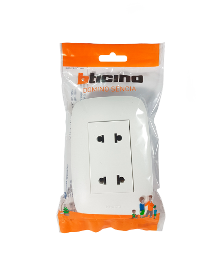TOMACORRIENTE DOBLE P/ EMPOTRAR MODELO SENCIA "BTICINO"