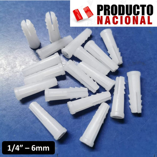 TARUGO PLASTICO FISHER BLANCO 1/4 (GR ≈ 10PCS APROX)