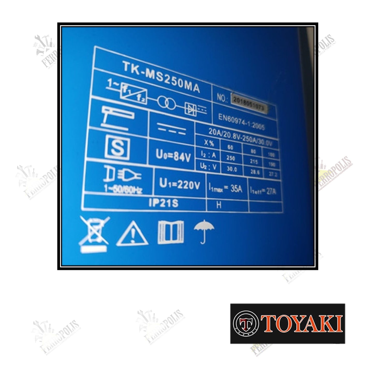 MAQUINA SOLDAR INVERSORA 250A MALETA " TOYAKI JAPAN"