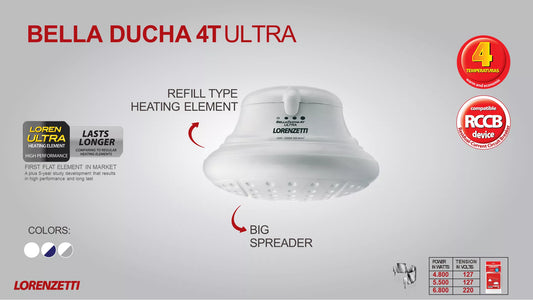 DUCHA ELÉCTRICA 4 T 5500W  "LORENZETI"