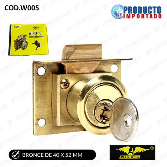 CHAPITA MUEBLE BRONCE  22MM "WINGS"