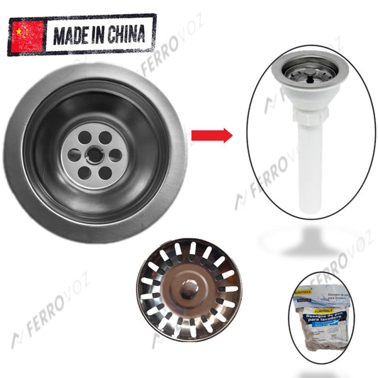 CANASTILLA DESAGUE LAVATORIO METAL "IMPORTADO"