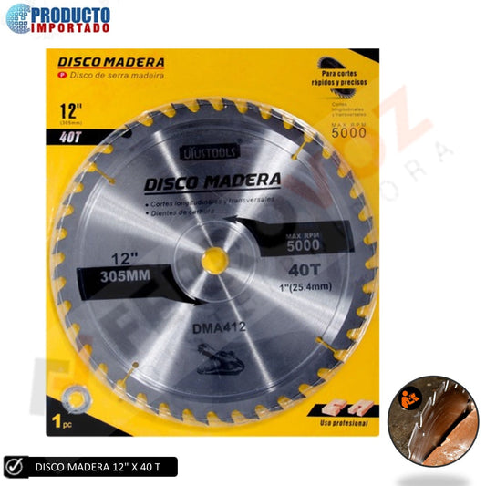 DISCO MADERA 12" X 40 T