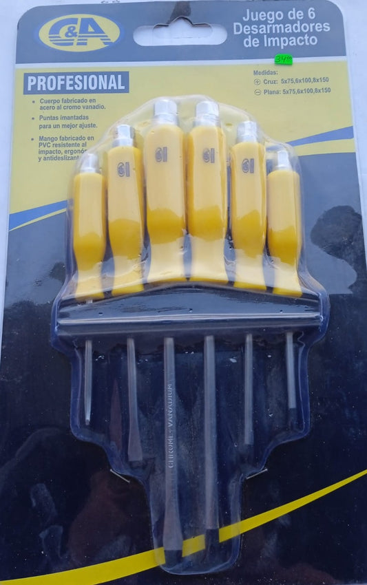 JUEGO DESARMADOR 6 PIEZAS "C&A"