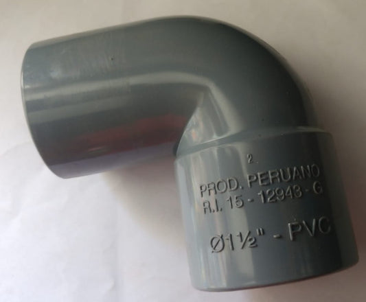 CODO DESAGUE 1 1/2" x 90º S/R "COMERCIAL"