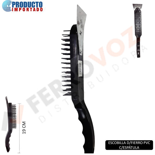 ESCOBILLA DE FIERRO 6 FILAS C/ESPATULA