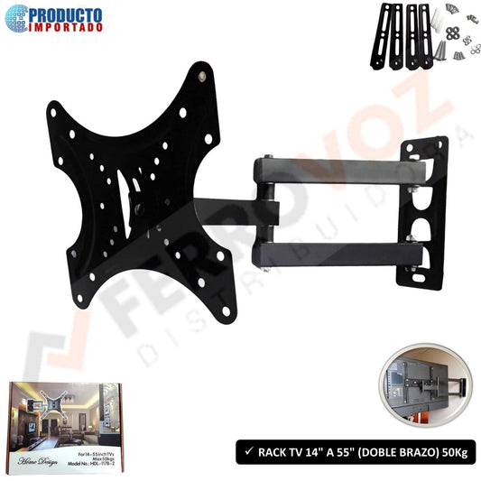RACK TV 14" A 55" IMPORTADO ( DOBLE BRAZO ) 50Kg