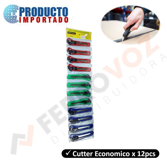 CUTTER ECONÓMICO TIRA (12PCS) "IMPORTADO"