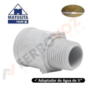 ADAPTADOR AGUA PVC 1/2" CR INYECTADO "MATUSITA"