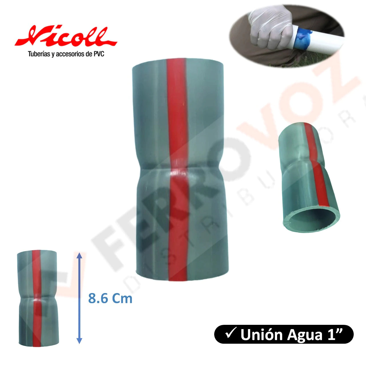 UNION 1" S/ROSCA TUBO " NICOLL"