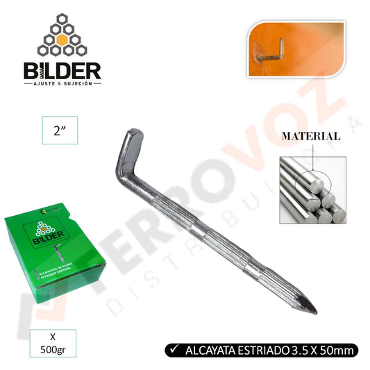 ALCAYATA ACERO ESTRIADO 2" ≈ 3.5 X 50MM (500GR)