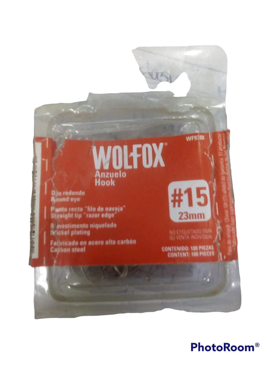 ANZUELO #15 "WOLFOX" (X100PCS)