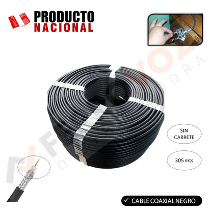 CABLE COAXIAL RG6 (305 mt) NEGRO