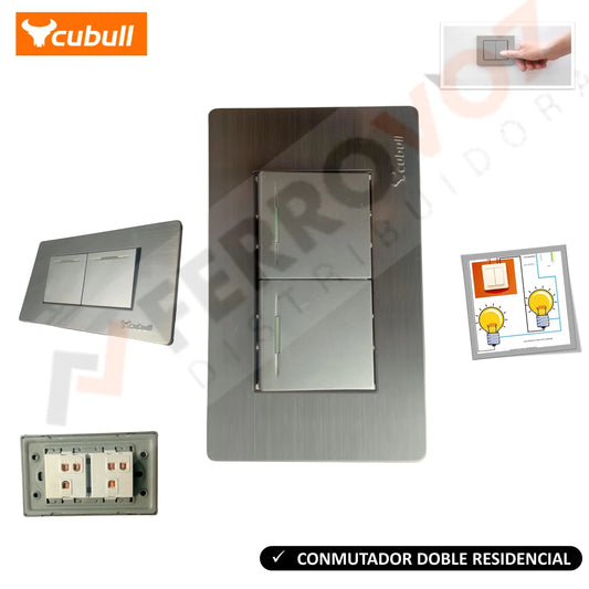 CONMUTADOR DOBLE RESIDENCIAL P/ EMPOTRAR