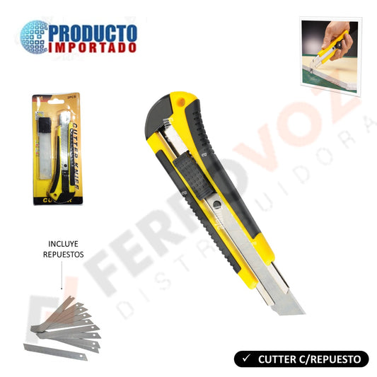 KIT CUTTER REFORZADO METAL 18mm CON REPUESTO