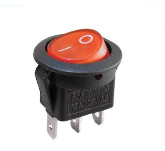 SWITCH LUMINOSO  REDONDO COLOR ROJO 6.5 A - 13 A