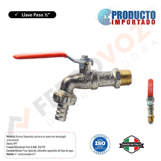 CAÑO JARDINERO 100% BRONCE "ITALY"