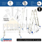 ESCALERA MULTIUSO MULTIPÓSICION 150 KG 12 PASOS ALUMINIO