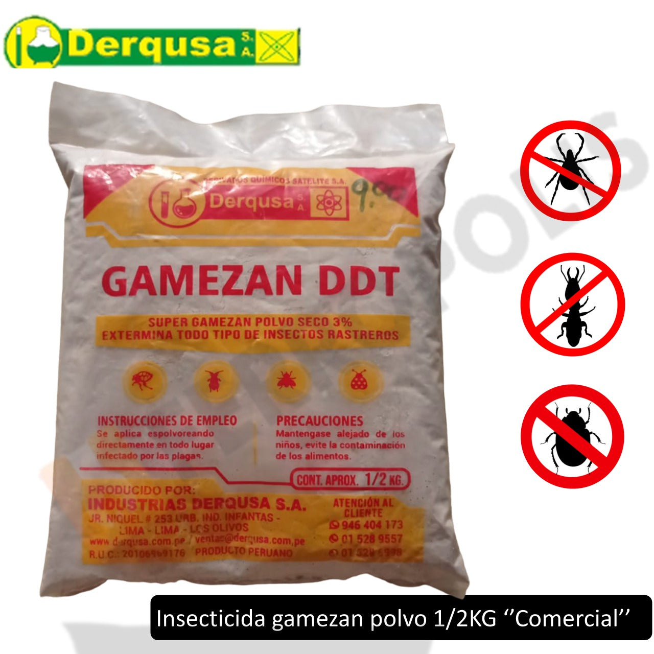 INSECTICIDA GAMEZAN POLVO 1/2KG "COMERCIAL"