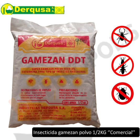 INSECTICIDA GAMEZAN POLVO 1/2KG "COMERCIAL"