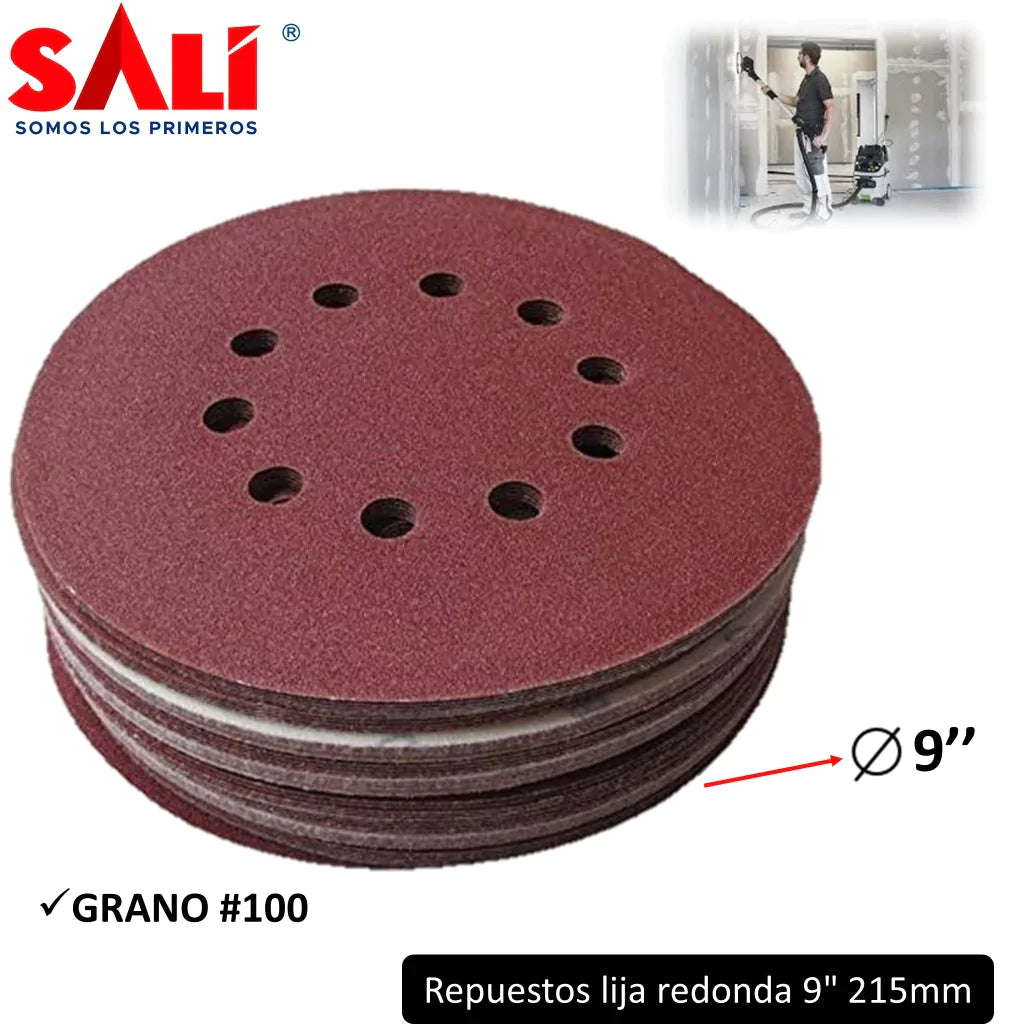REPUESTOS LIJA REDONDA 9" 215mm GRANO #60 uso rudo certificada