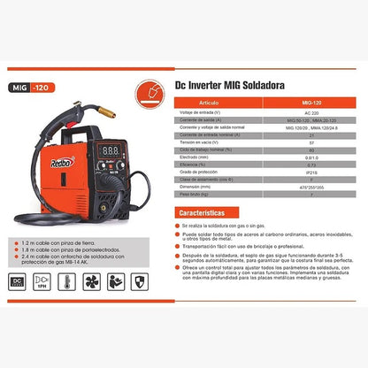 INVERSORA SOLDAR MIG-120 "REDBO"
