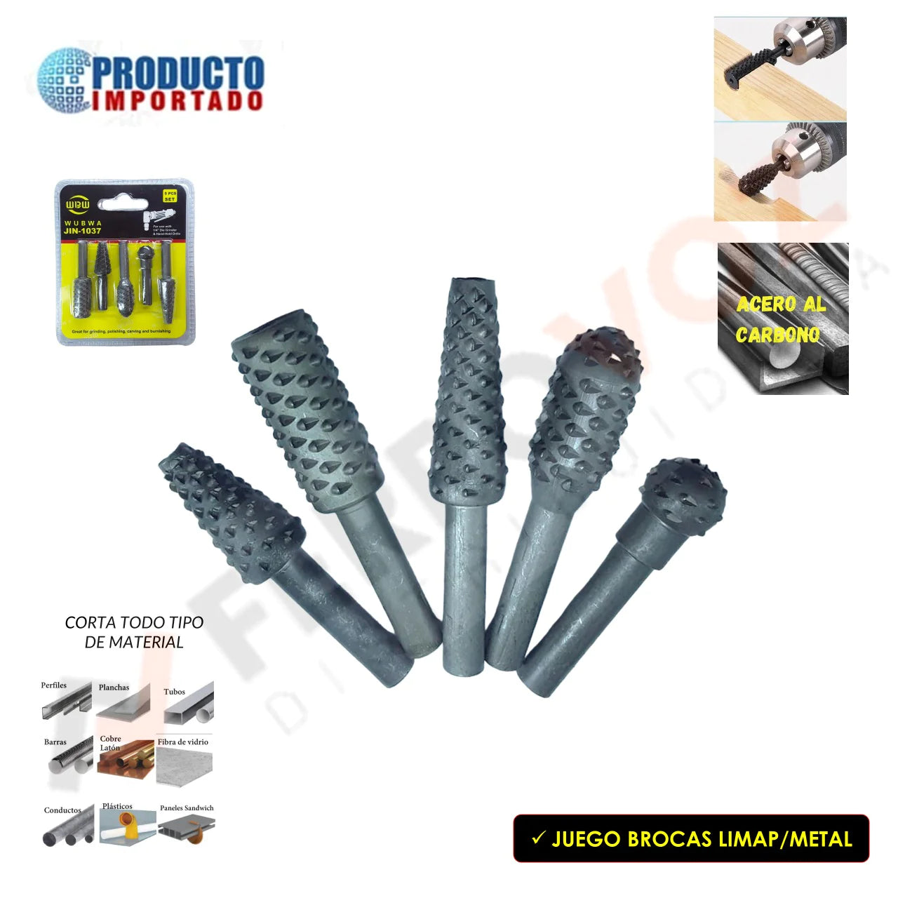 JUEGO PIEDRA RECTIFICADORA LIMA P/METAL 5 PCS