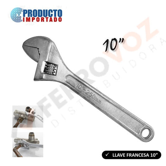 LLAVE FRANCESA 10" CROMADA