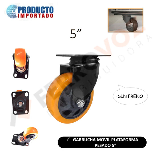 GARRUCHA MOVIL PLATAFORMA PESADO  5"  (x und)
