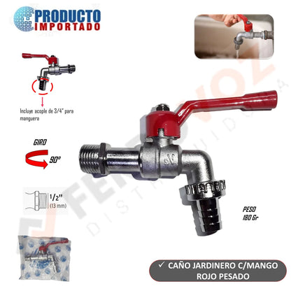 CAÑO JARDINERO M/ ROJO PESADO 170 GR.