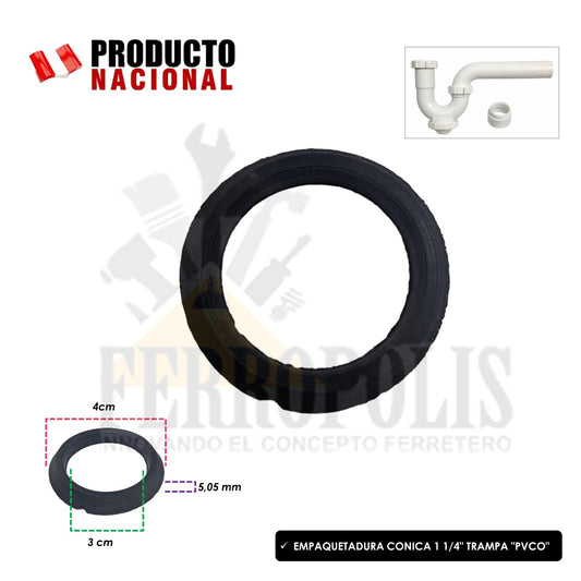 EMPAQUETADURA CONICA 1 1/4" TRAMPA "PVCO"