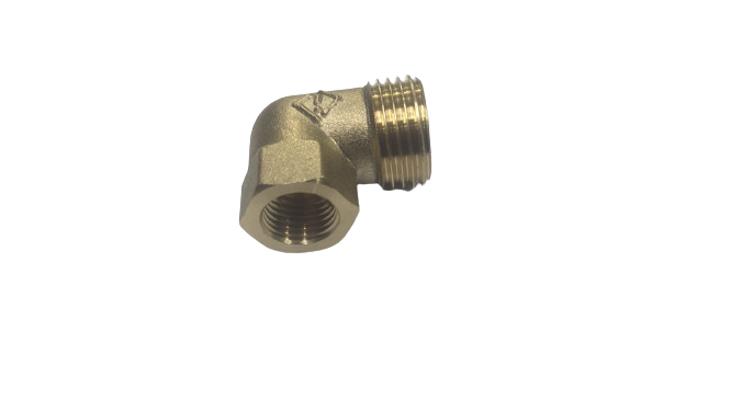 CODO BRONCE  MACHO 1/2" x 1/4"  MACHO HEMBRA ( GAS CALIDA )