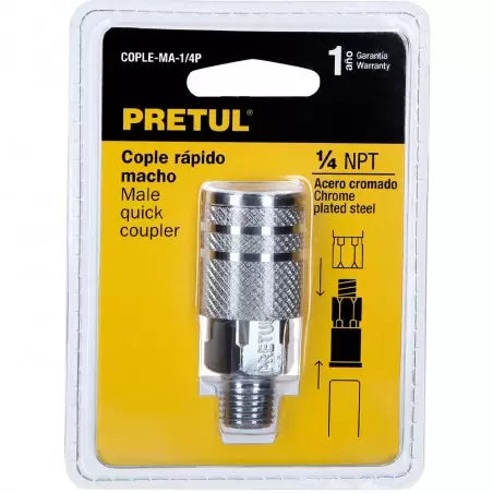 ACOPLE RAPIDO 1/4"NPT  MACHO "PRETUL"