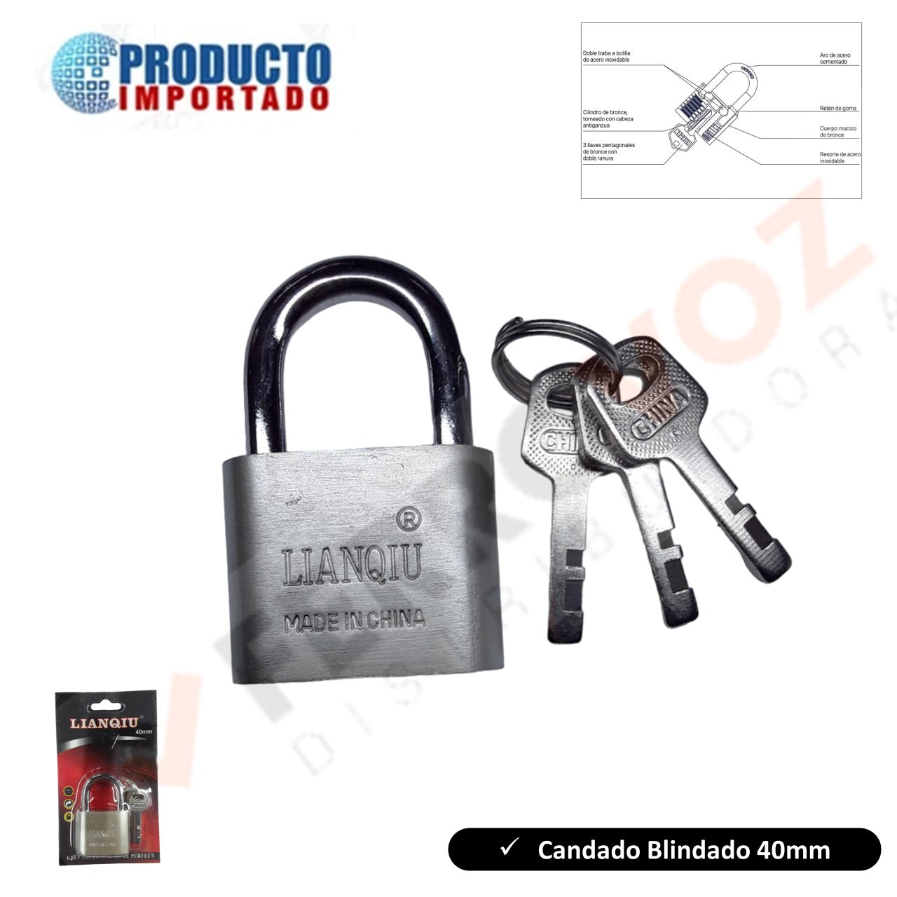 CANDADO BLINDADO 40MM