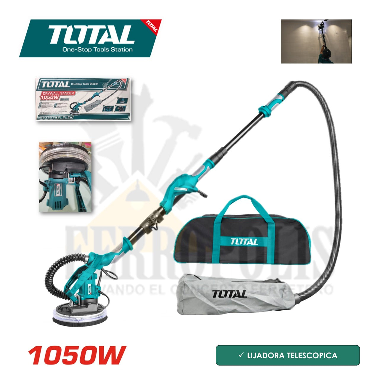 LIJADORA TELESCOPICA 1050W "TOTAL"