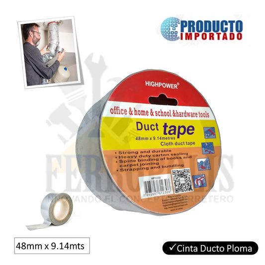 CINTA DUCTO 48MM X 9.14MTS GRIS