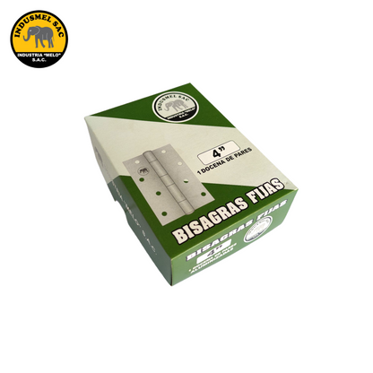 PAR BISAGRA FIJA ALUMINIZADAS 4" (INC. TORNILLOS)