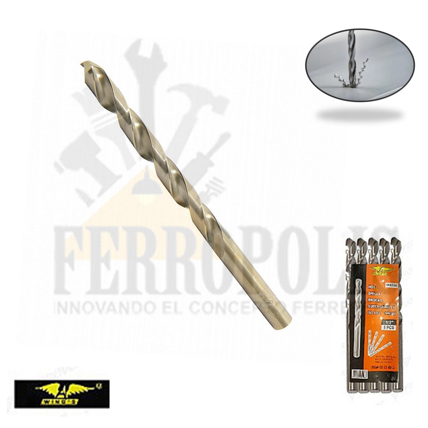 BROCA METAL HSS 1/2" 12.70MM COMERCIAL