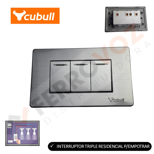 INTERRUPTOR TRIPLE RESIDENCIAL P/EMPOTRAR
