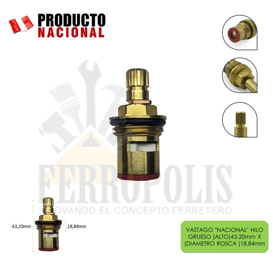 VASTAGO "NACIONAL" HILO GRUESO CHATITO 43.20 mm X 18.84 mm