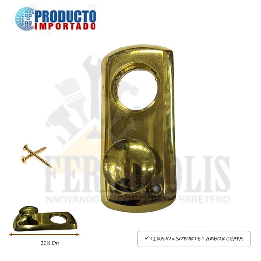 TIRADOR SOPORTE TAMBOR CHAPA 11 1/2CM  inc. tornillos
