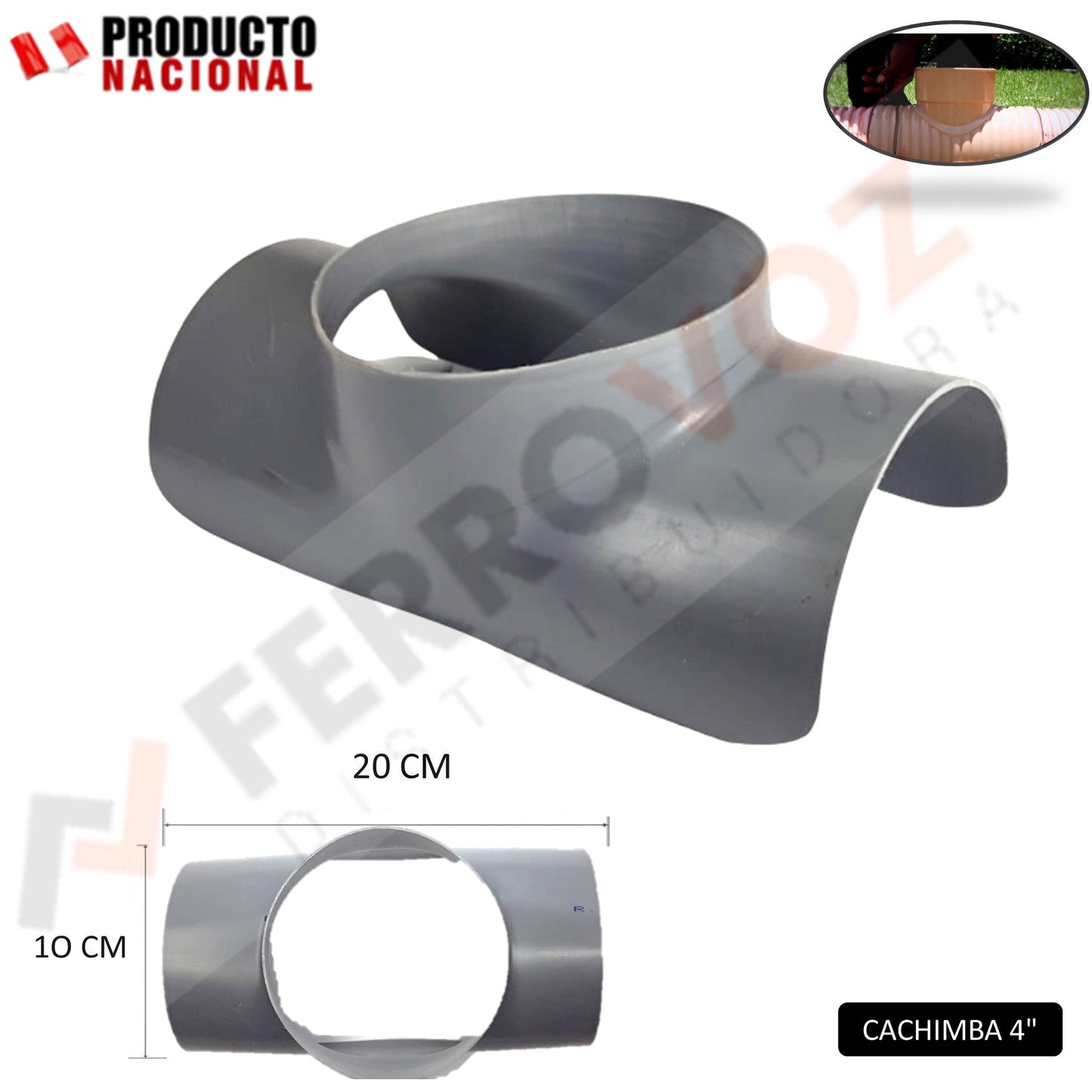 TEE CACHIMBA DESAGUE PVC 4" X 4"