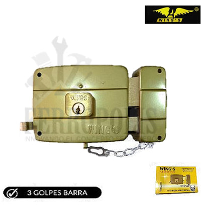CHAPA EXTERIOR 3 GOLPES BARRA "WING'S"