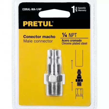 ACOPLE RAPIDO 1/4" MACHO "PRETUL"
